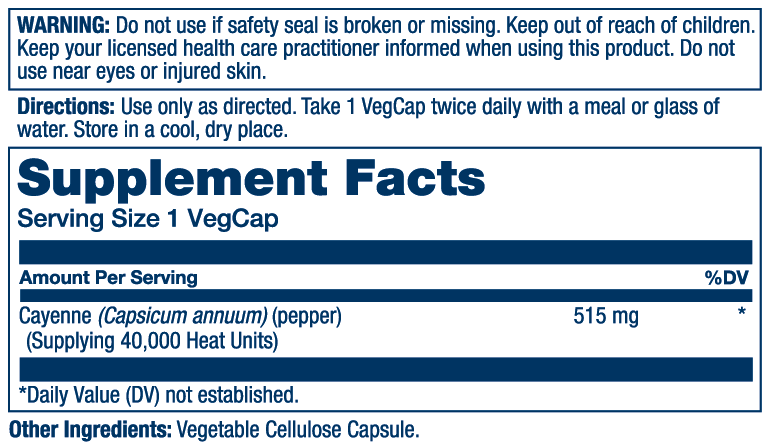 Cayenne Pepper 40,000 HU - 515mg