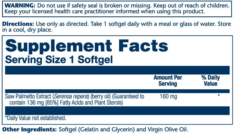 Saw Palmetto Berry Extract 160mg