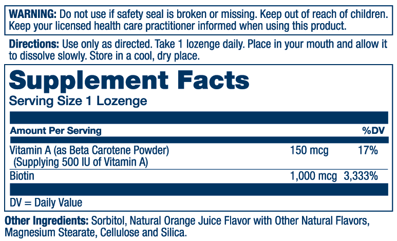Biotin Lozenge 1000mcg