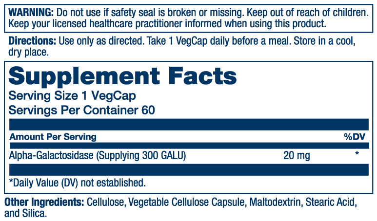 Bean Enzyme (Alpha Galactosidase)