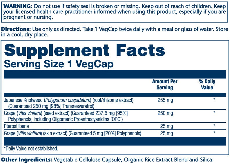 Super Resveratrol with Pterostilbene, 255mg