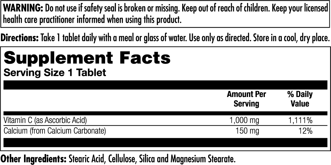 C 1000 Buffered Sustained Release Tablets