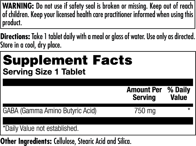 GABA Tablets 750 mg