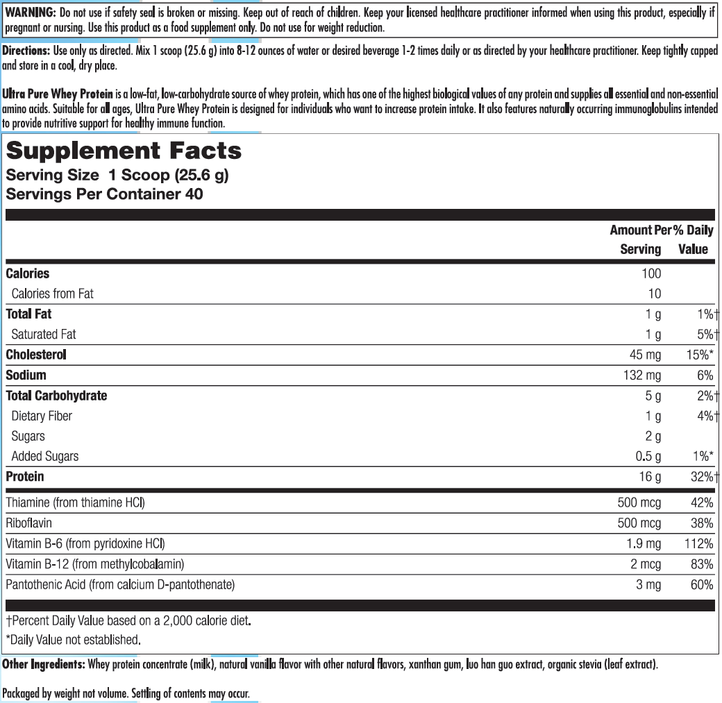 Ultra Pure Whey Protein - Vanilla