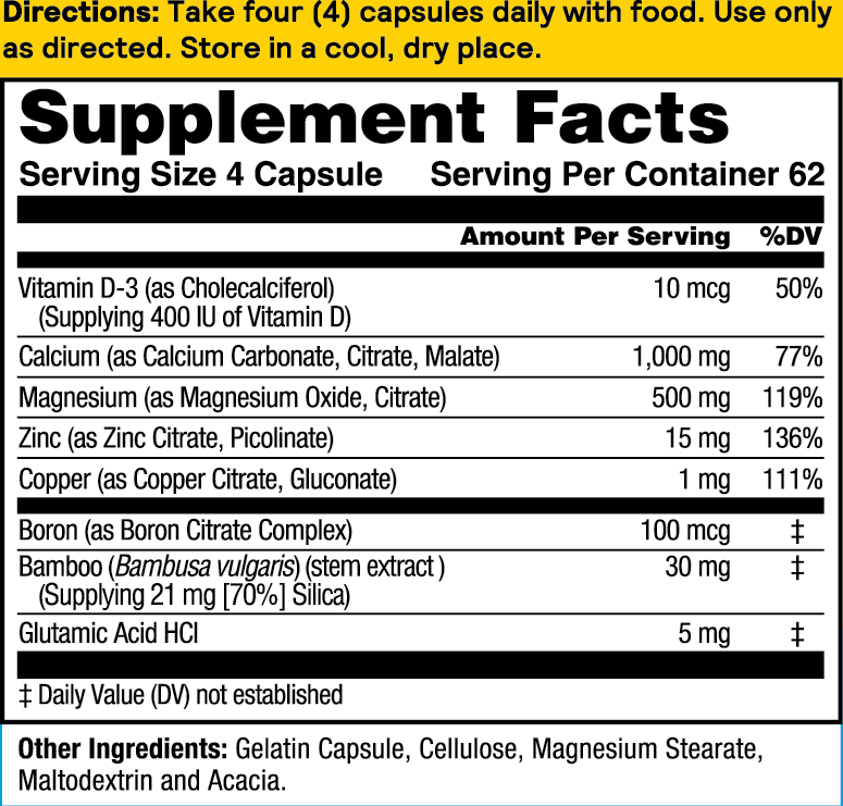 Cal/Mag/Zinc Complex Capsules 250 ct