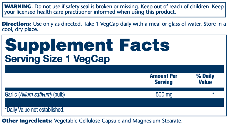 Garlic Bulb Extract, Odor-Free 500mg