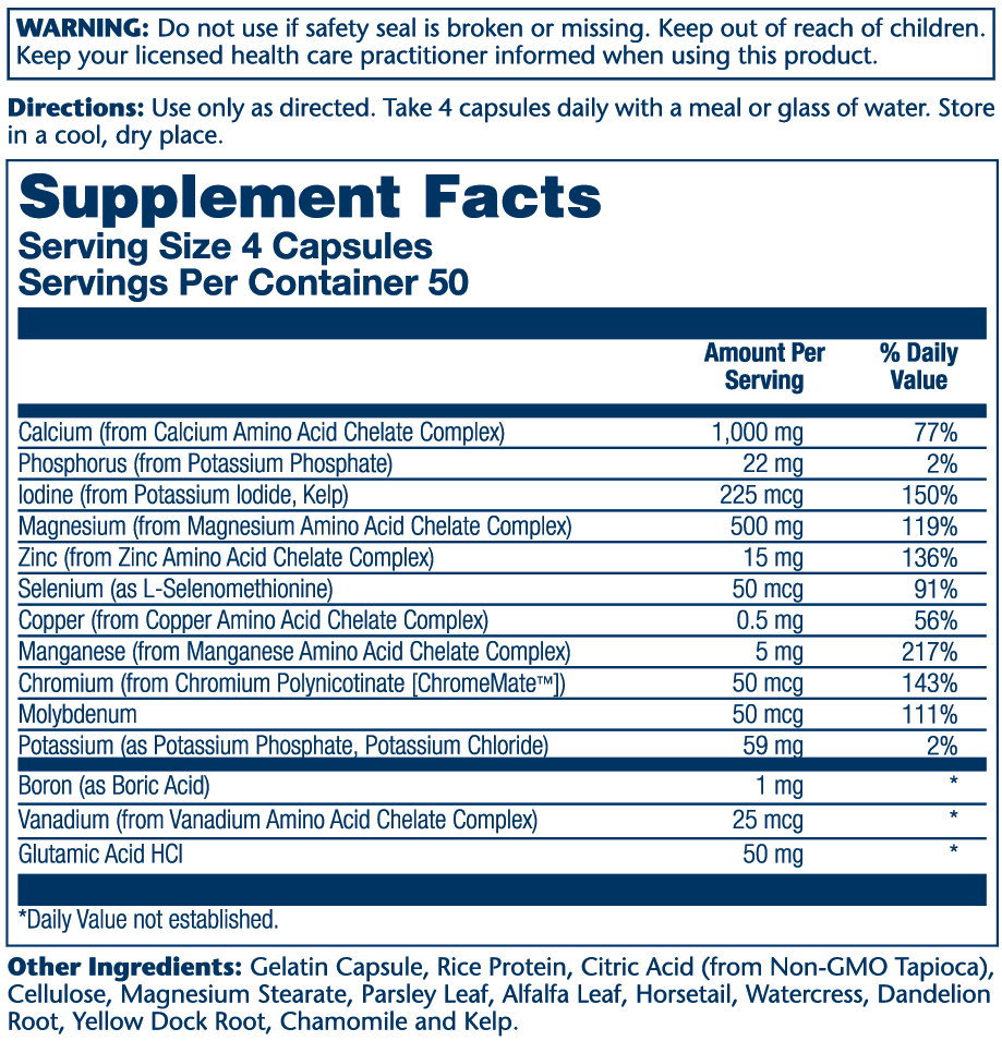 Mega Multi Mineral, Iron-Free