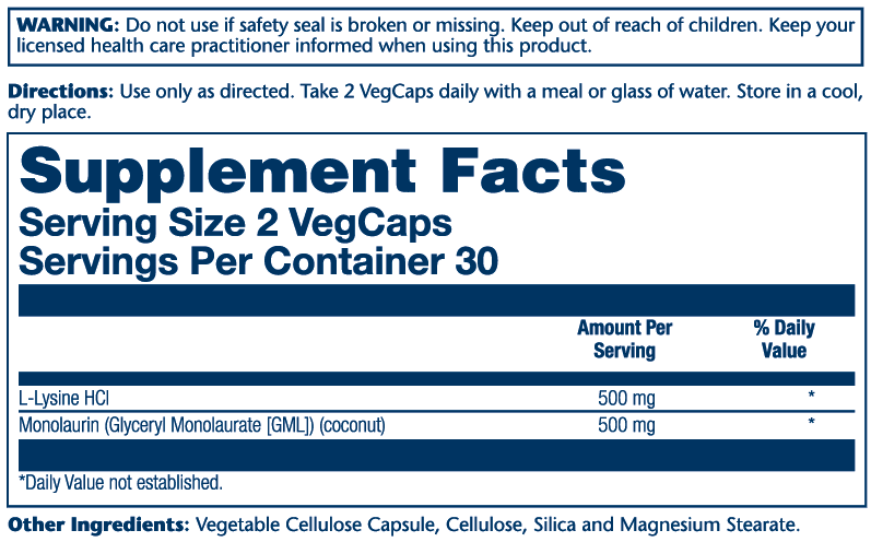 L-Lysine Monolaurin 1:1 Ratio