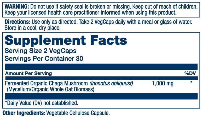 Fermented Chaga Mushroom 1000mg