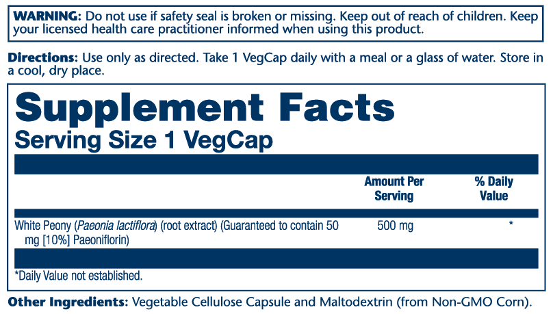 White Peony Root Extract 500mg