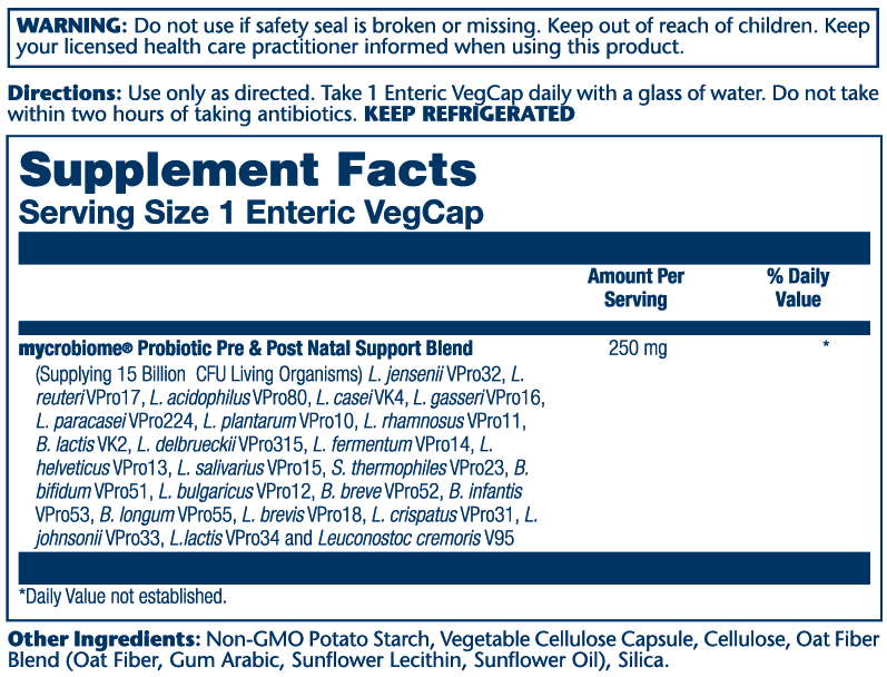 Mycrobiome Probiotic Pre/post Natal, 25bn, 24 Strain