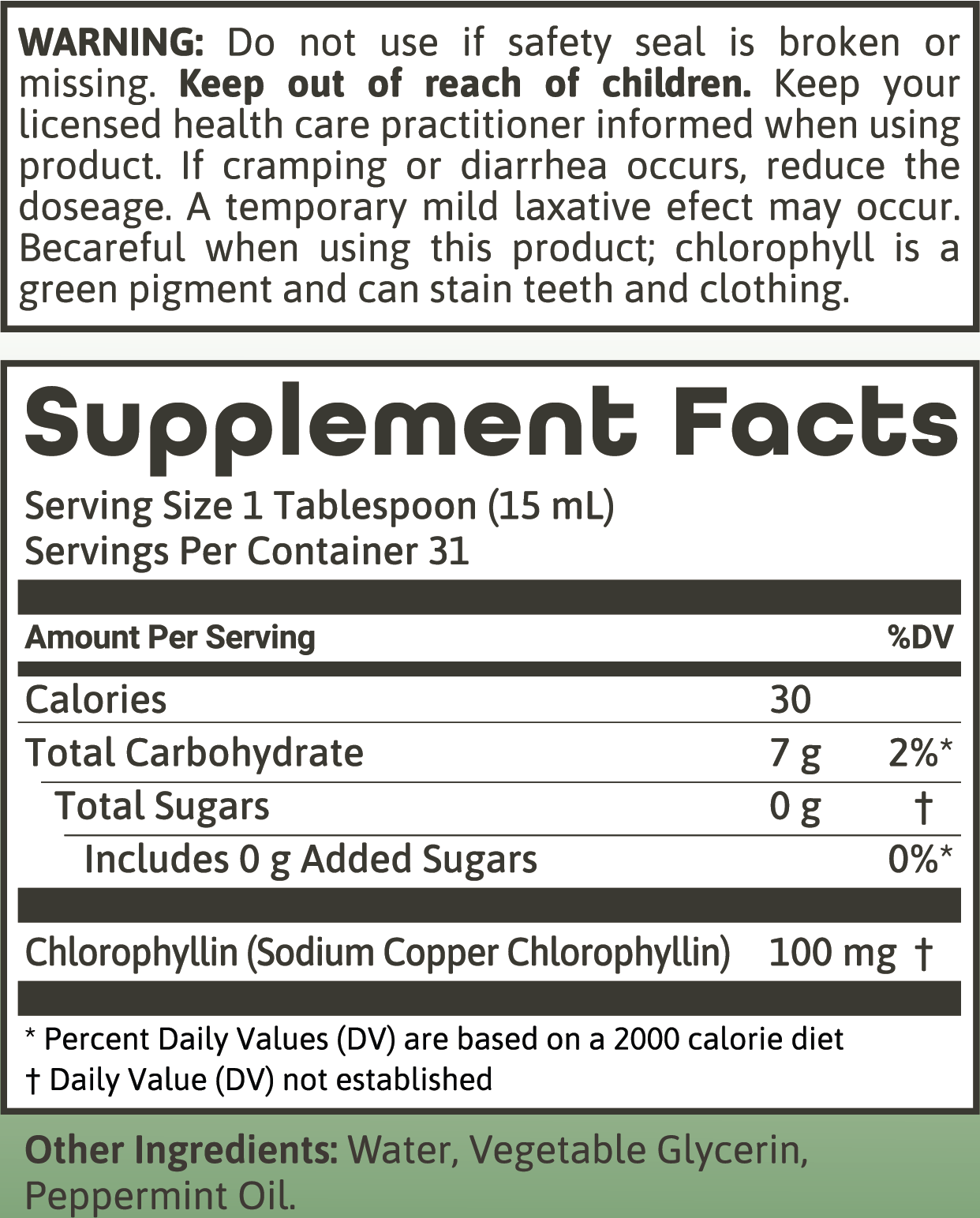 Liquid Chlorophyll - Peppermint