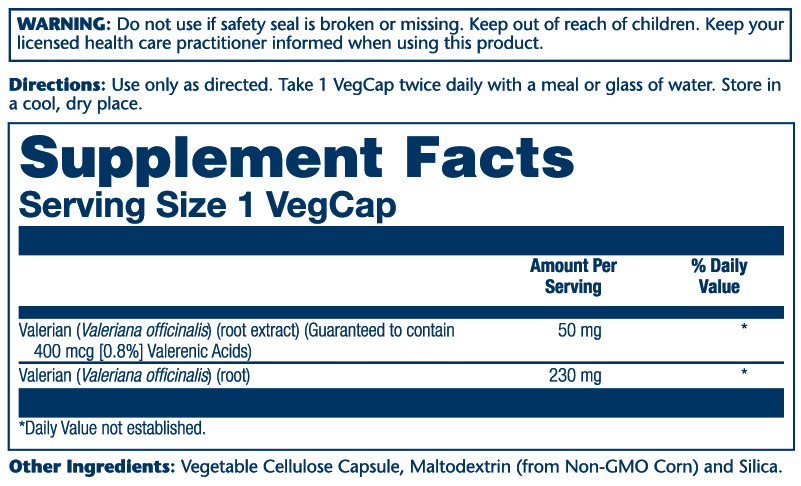 Valerian Root Extract 50mg