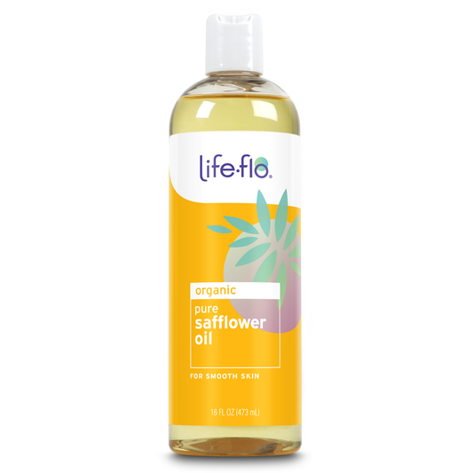 Life-flo Pure Safflower Oil, Organic, Moisture-Rich Face and Body Oil for Skin Care and Hair Care, Soothing Massage Oil and Carrier Oil, Hypoallergenic, 60-Day Guarantee, Not Tested on Animals, 16oz