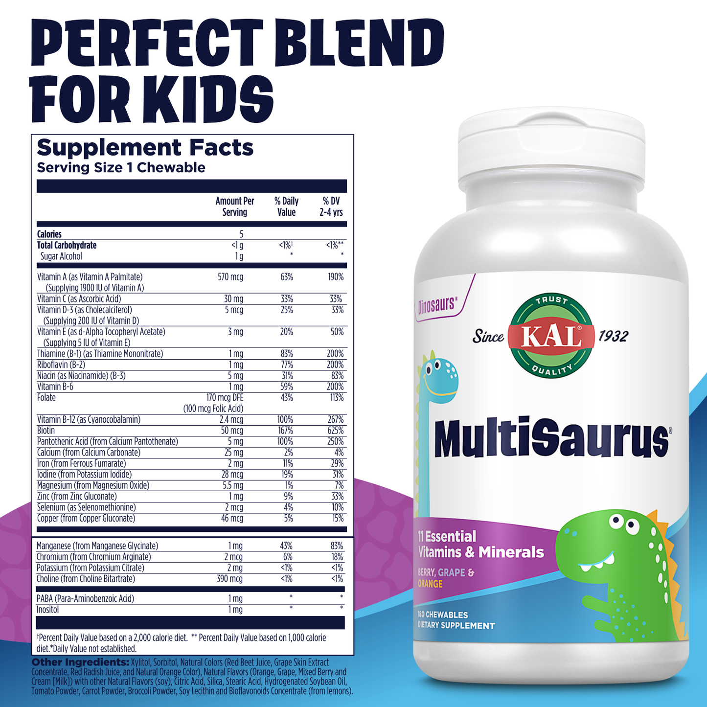 MultiSaurus Kids Chewable Multivitamins