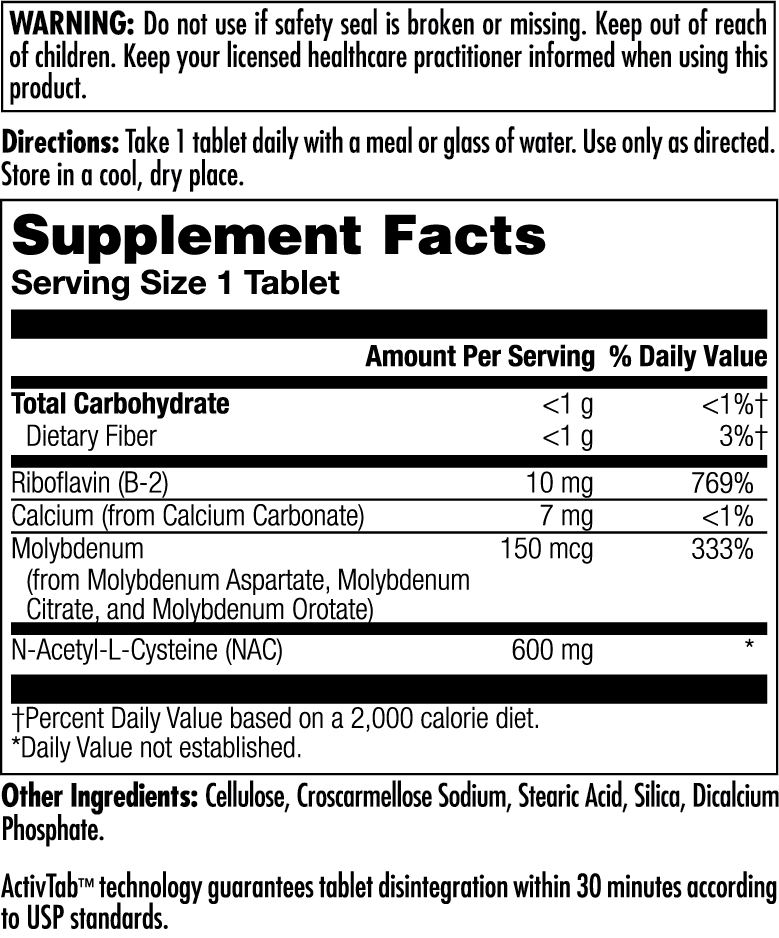 NAC+ Tablets 600 mg 60 ct