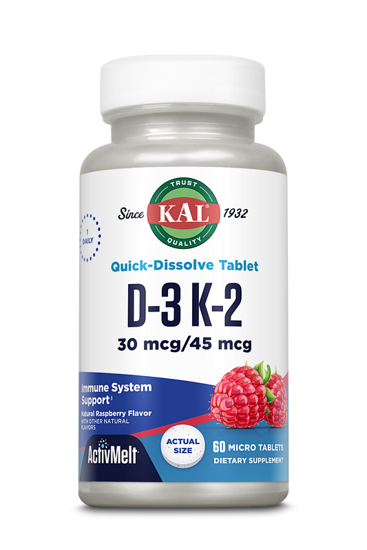 D-3 K-2 ActivMelt® Instant Dissolve Tablets Raspberry