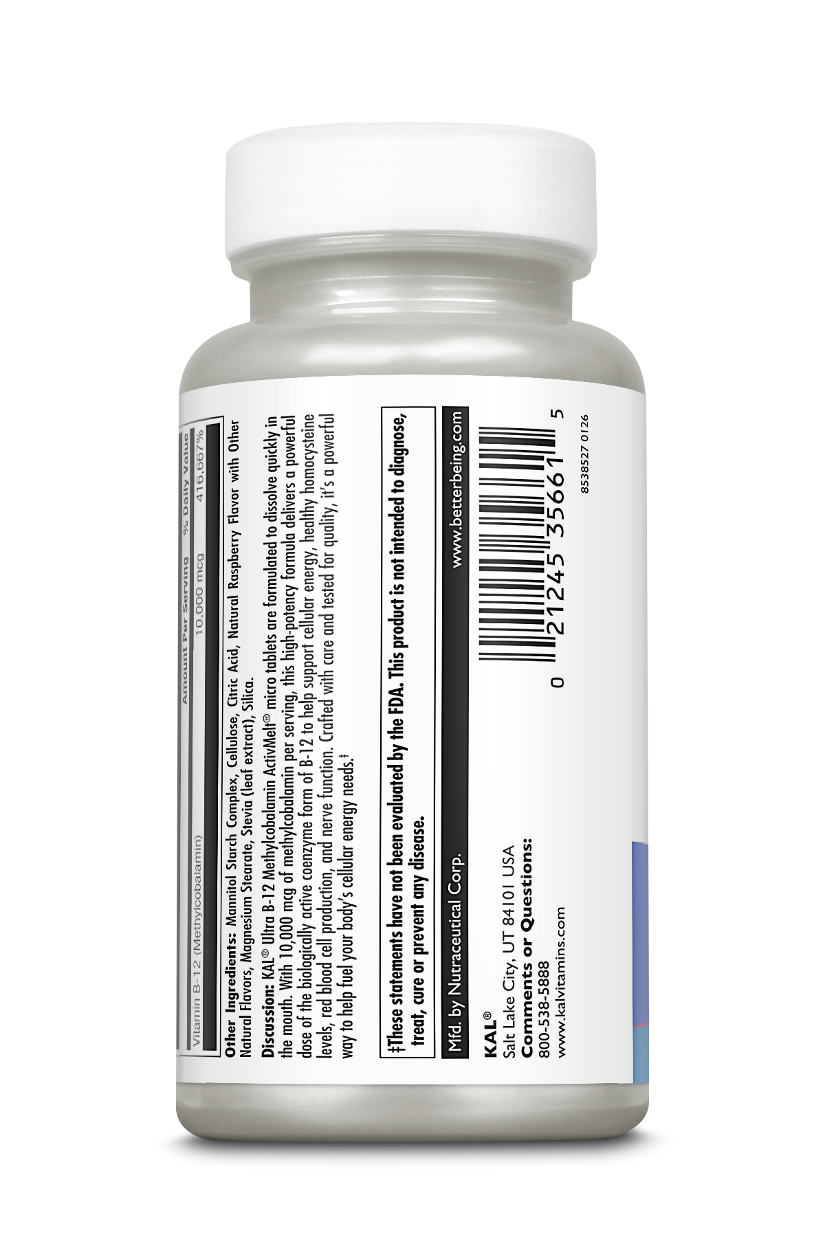 Ultra B-12 Methylcobalamin 10,000 mcg ActivMelt® Instant Dissolve Tablets Raspberry