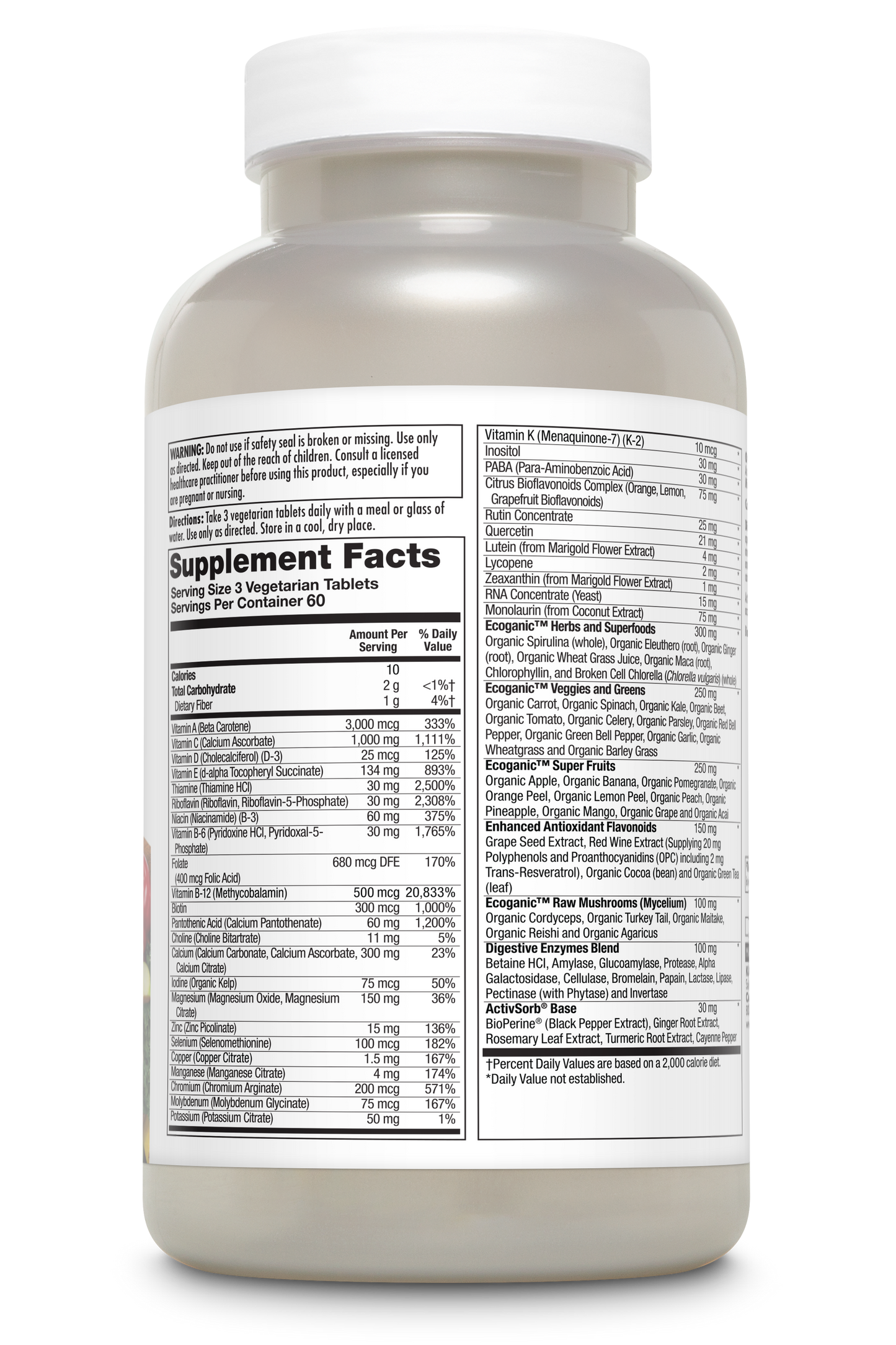 Enhanced Energy® Whole Food Multivitamin Iron-Free VegCaps