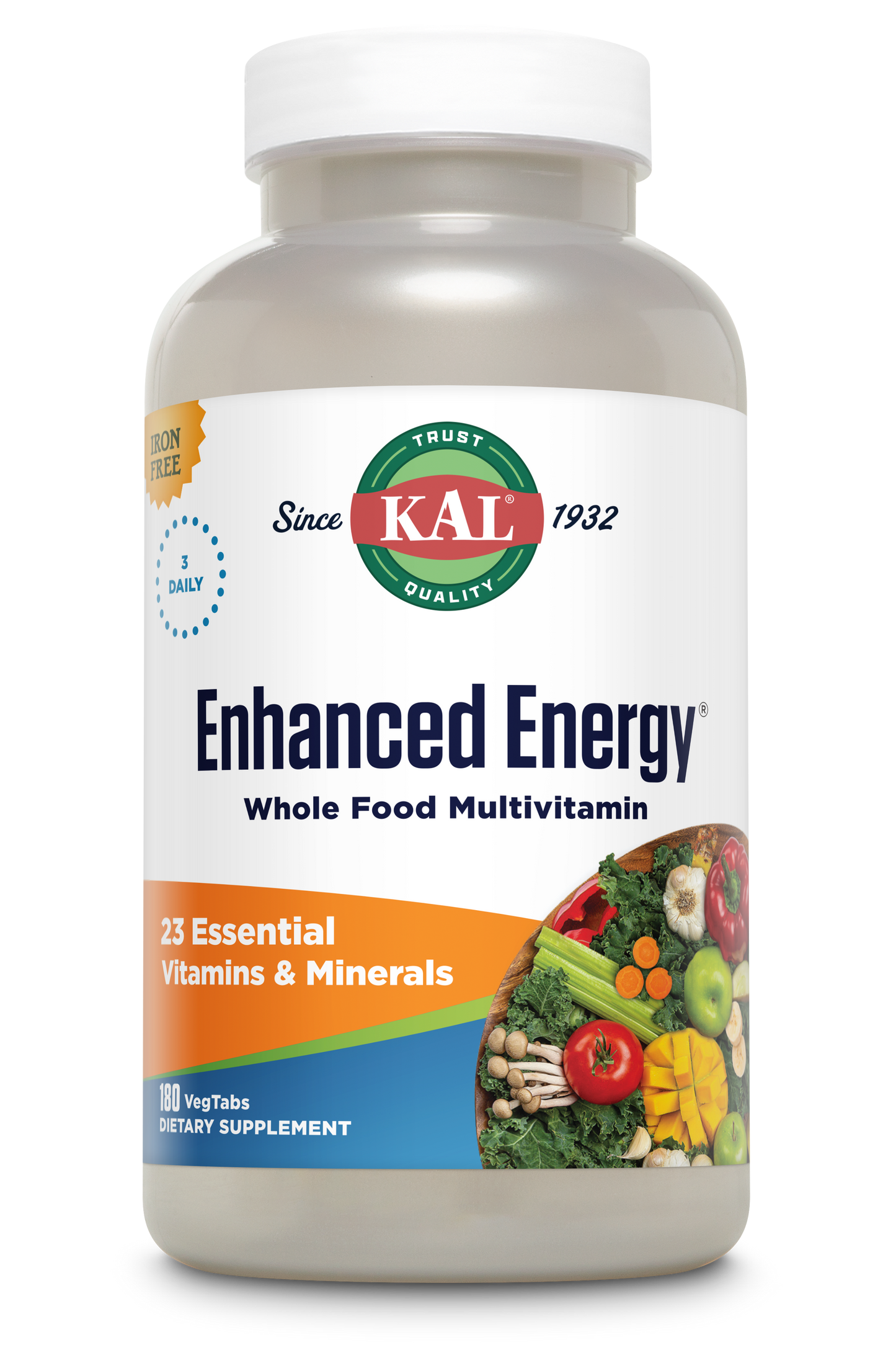 Enhanced Energy® Whole Food Multivitamin Iron-Free VegCaps
