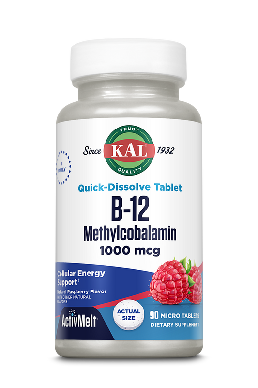 B-12 Methylcobalamin 1000 mcg ActivMelt® Instant Dissolve Tablets Raspberry
