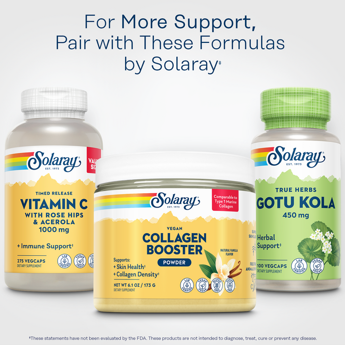 SOLARAY Vegan Collagen Booster - Type 1 Marine Collagen Powder Alternative - Skin Health and Collagen Density Support - Gluten Free, Sugar Free, Lab Verified - 60-Day Guarantee - 25 Servings, 6.1 OZ