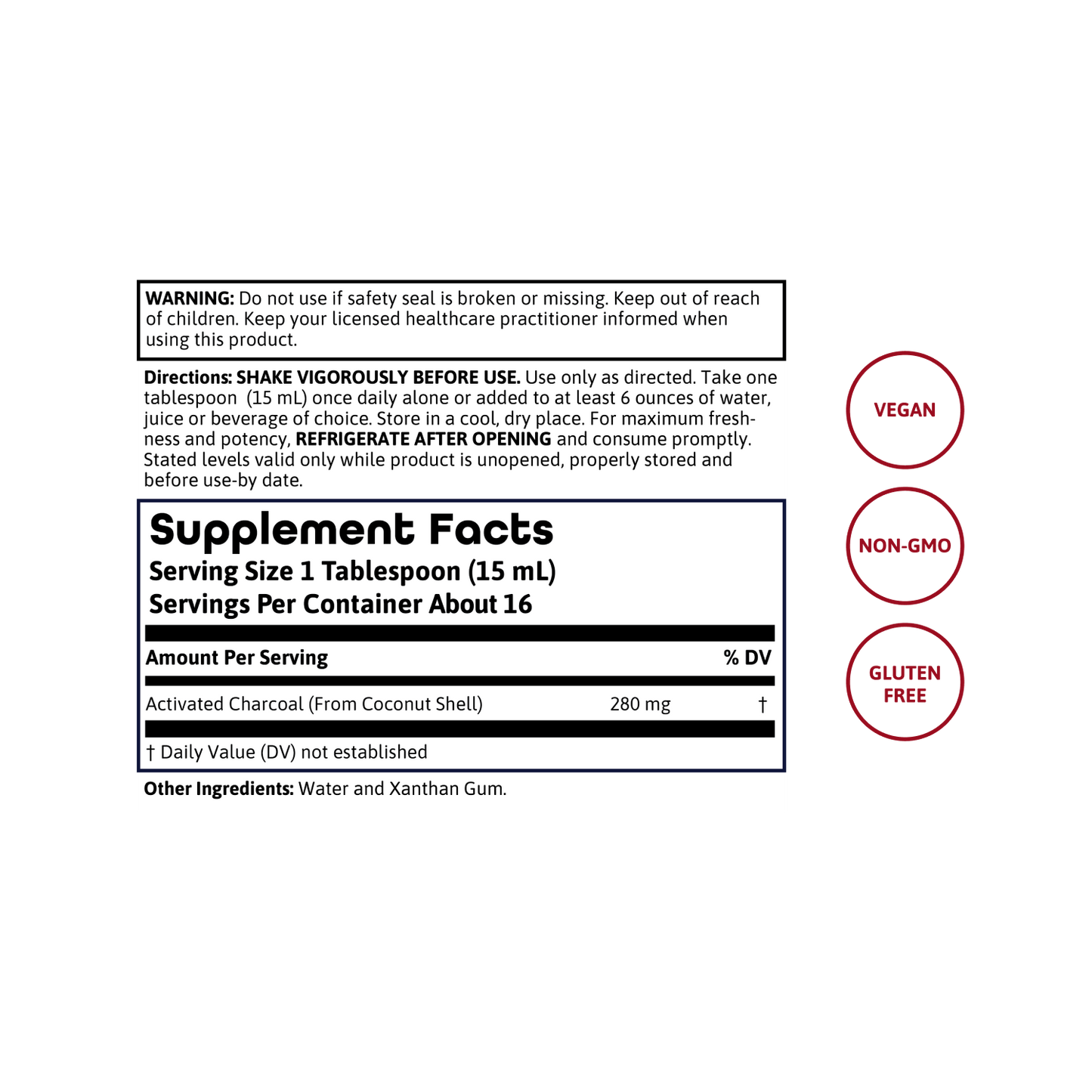 Activated Coconut Charcoal VitaLiquid Drops