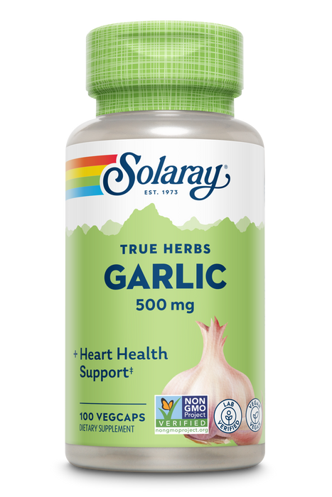 Solaray Garlic Bulb 500 mg | Healthy Immune, Circulatory & Cardiovascular Systems Support | Vegan, Non-GMO | 100 VegCaps