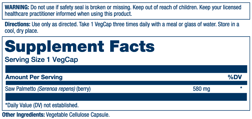 Saw Palmetto Berry 580mg