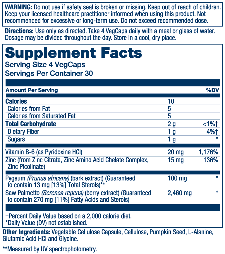 Saw Palmetto & Pygeum 120 ct
