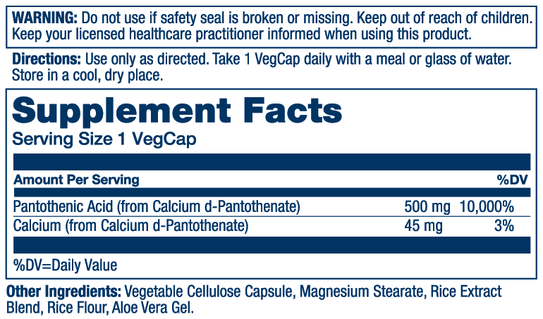 Pantothenic Acid 500mg
