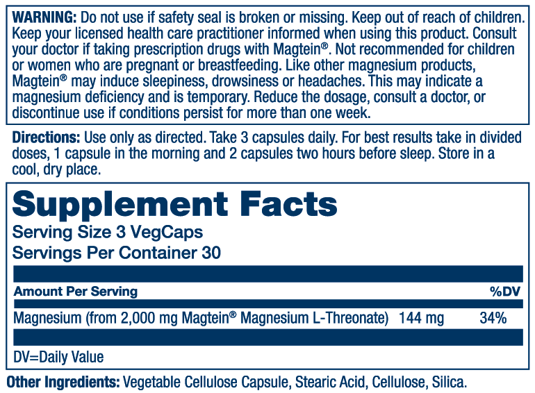 SmartMag Magtein ® Magnesium L-Threonate 90ct