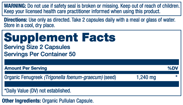 Organic Fenugreek Seed 1240mg