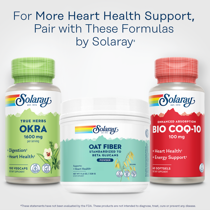 SOLARAY Oat Fiber - Soluble Fiber Supplement Powder - Standardized to Beta Glucans for Heart Health Support - Unflavored, Gluten Free, Vegan, 60 Day Guarantee, Lab Verified - 30 Servings, 11.6oz