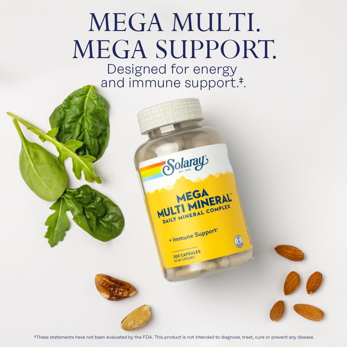 Solaray Mega Multi Mineral (50 Servings, 200 Capsules)