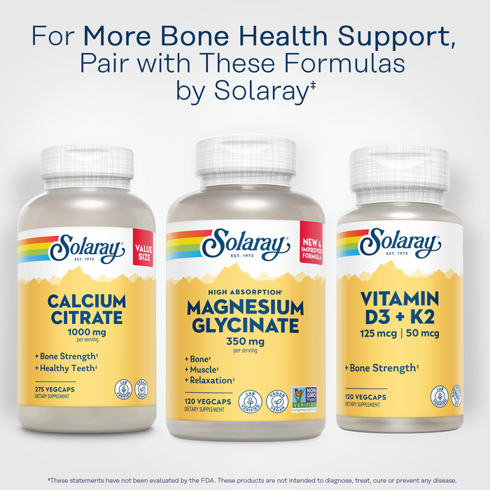 SOLARAY Magnesium Glycinate Capsules, Chelated Magnesium Bisglycinate w/ BioPerine, Higher Absorption Magnesium Supplement - Bones, Muscles, Heart Support, Vegan