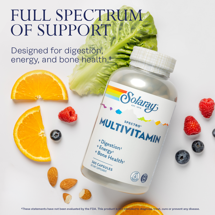 Solaray Spectro Multivitamin with Iron - Multi Vitamin with Calcium, Magnesium, Energizing Greens, Herbs & Digestive Enzymes - Digestion, Energy, and Bone Health Support