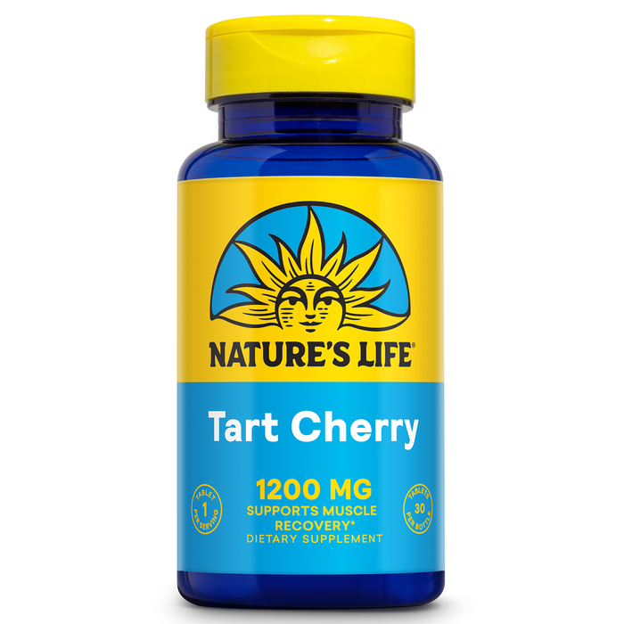 NATURE'S LIFE Tart Cherry 1200mg - Tart Cherry Juice Concentrate Tablets - Healthy Uric Acid Levels, Muscle Recovery Support - Source of Anthocyanins Antioxidants, 60-Day Guarantee, 30 Servings, 30ct