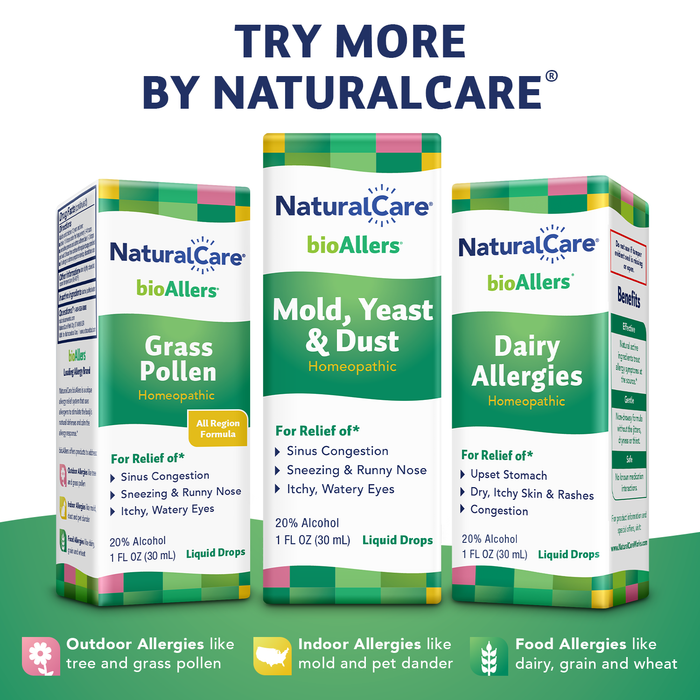 NaturalCare Grass Pollen Homeopathic, Homeopathic Allergy Relief of Sinus Congestion, Sneezing & Runny Nose, Itchy, Watery Eyes -  60 Day Money-Back Guarantee, 1 FL OZ