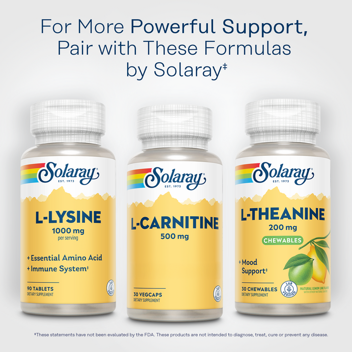 Solaray L-Carnitine 500 mg, Free Form Amino Acid, Lab Verified, GMP Facility, 60-Day Money-Back Guarantee, 30 Servings, 30 VegCaps