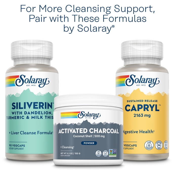 Solaray Yeast Cleanse, Detox Cleanse for Healthy Yeast Balance Support, with Caprylic Acid, Pau d'Arco, Licorice Root Extract and Grapefruit Seed Extract, 60-Day Guarantee, 30 Servings, 180 VegCaps