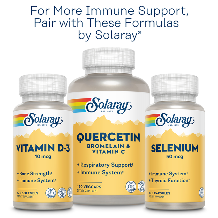 Solaray Zinc 50mg Immune Support Supplement, Bioavailable Chelated Zinc Capsules, Cellular Health and Immune System Formula with Pumpkin Seed, Vegan, 60-Day Money Back Guarantee, 100 Serv, 100 VegCaps