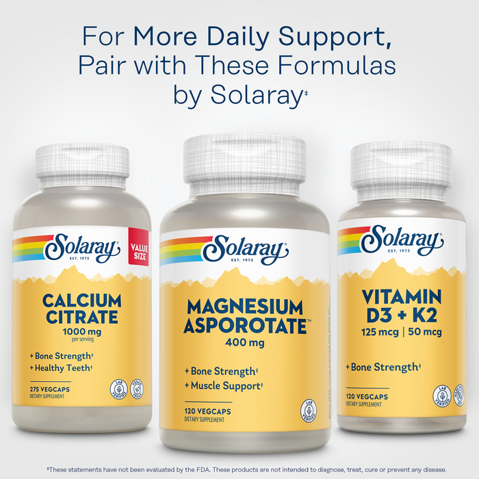 SOLARAY Magnesium Asporotate - Chelated Magnesium 400mg w/ Magnesium Citrate, Orotate and Aspartate - Bone Health, Muscle, Heart Health and Relaxation Support, 60-Day Guarantee, 30 Serv, 60 VegCaps (60 Servings, 120 VegCaps)