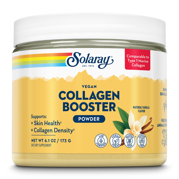 SOLARAY Vegan Collagen Booster - Type 1 Marine Collagen Powder Alternative - Skin Health and Collagen Density Support - Gluten Free, Sugar Free, Lab Verified - 60-Day Guarantee - 25 Servings, 6.1 OZ