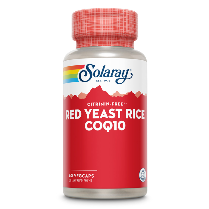 SOLARAY Red Yeast Rice with CoQ10 and Niacin (Vitamin B3) - High-Quality, Non-Irradiated Red Yeast Rice Plus CoEnzyme Q10 - Citrinin Free - 60-Day Guarantee, Lab Verified, 60 Servings, 60 VegCaps