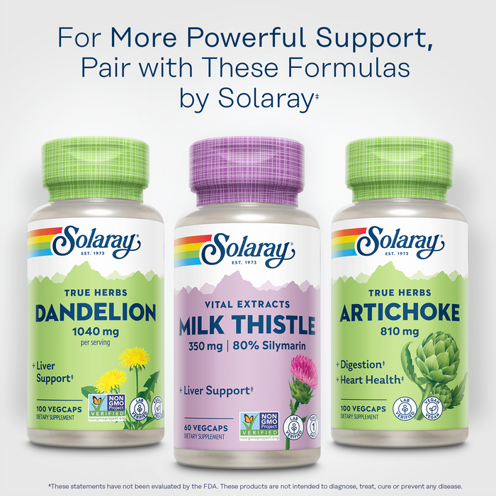 Solaray Milk Thistle Seed Extract 350 mg Guaranteed to Contain 80% Silymarin, Traditional Liver Support, Vegan & Lab Verified for Quality, 60 Day Money-Back Guarantee, 60 Servings, 60 VegCaps