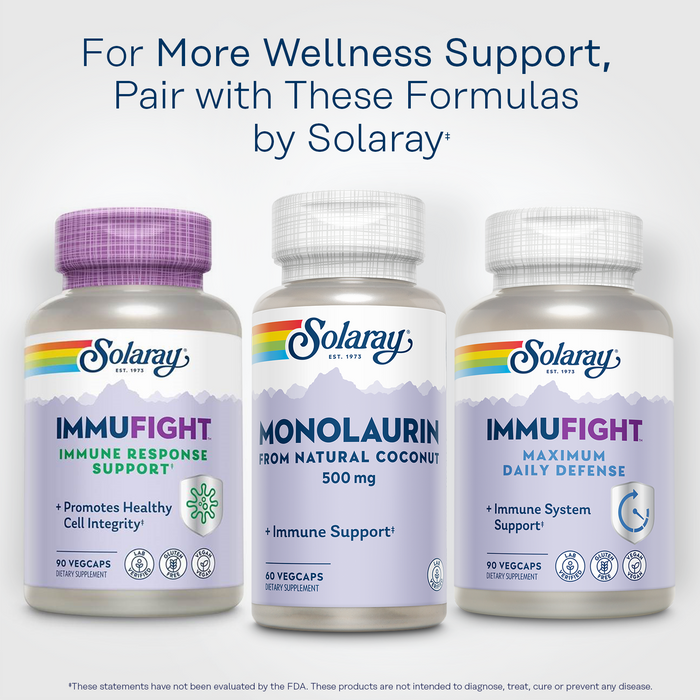 SOLARAY Monolaurin 500mg from Natural Coconut - Wellness Formula - Monolaurin Supplement for Powerful Nutritive Support - 60-Day Money Back Guarantee, Lab Verified - 60 Servings, 60 VegCaps