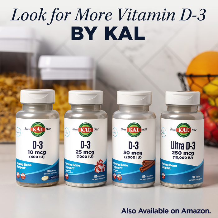 KAL Vitamin D3 2000 IU (50 mcg) DropIns - Liquid Vitamin D3 Drops - Bone Strength and Immune Support Supplement - Vegetarian, 60-Day Guarantee, Approx. 590 Servings, 1.8oz