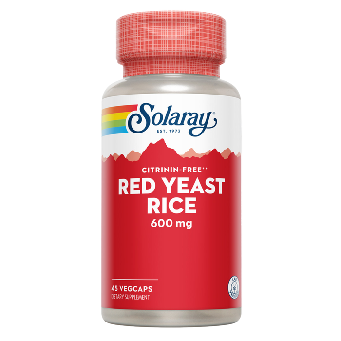 Solaray Red Yeast Rice, Healthy Heart Support, Citrinin-Free, 60 Day Money-Back Guarantee, 45 Servings, 45 VegCaps