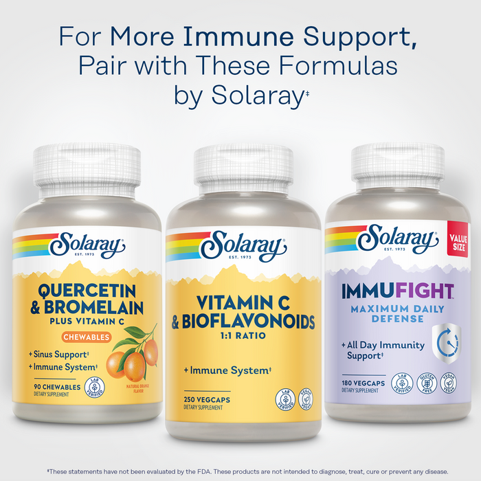 SOLARAY Vitamin C 500mg with Citrus Bioflavonoids, 1:1 Ratio - Antioxidant and Immune Support Supplement - Vitamin C with Rose Hips and Acerola, Vegan, 60-Day Guarantee, 125 Servings, 250 VegCaps